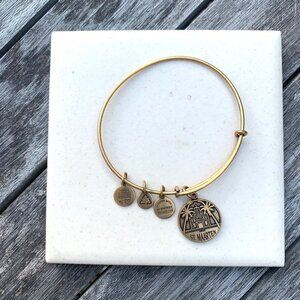 Alex and Ani – St. Maarten Charm Bangle – Russian Gold Finish - Expandable
